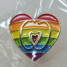 Load image into Gallery viewer, Rainbow Hearts Pin Badge
